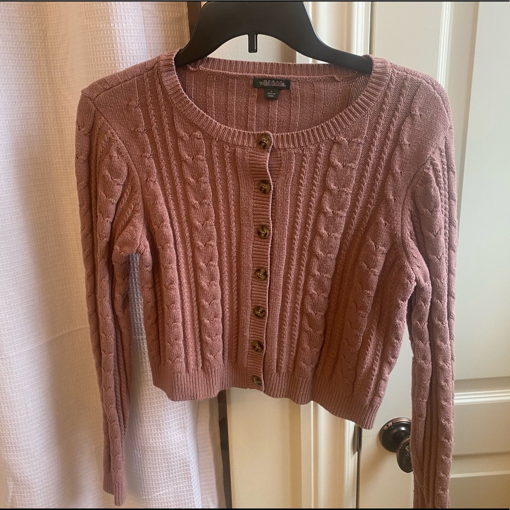 Wild Fable pink cable knit sweater